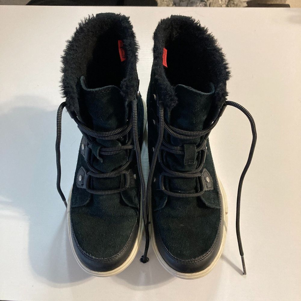 Sorel Snow Women Explorer II Joan Waterproof Black Suede Boots NL4462-010 SZ 6.5